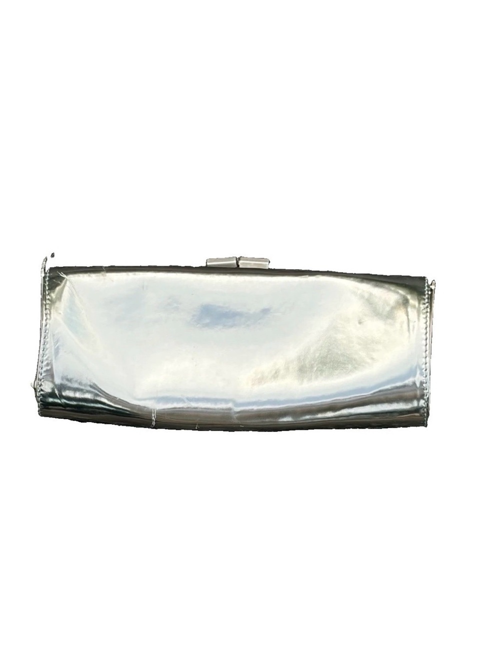 JIIMMY CHOO Patent Leather Silver Kiss Lock Clutch Purse